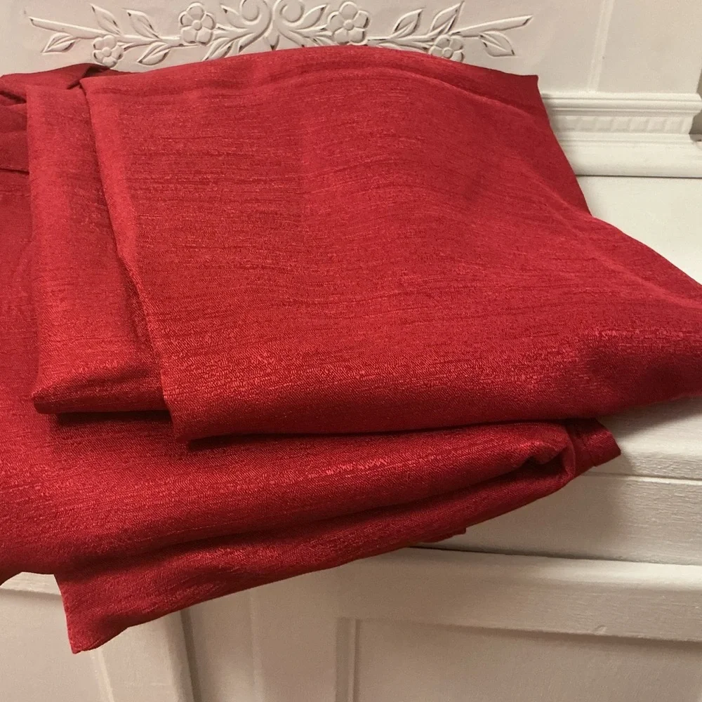 Bundle of 4 Crimson Red Curtain Panels